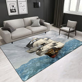 Modern Design Marine Pattern Rug Nautical Sailboat Pattern Carpet，More Design Crystal Velvet Area Rug Rectangle Carpet，Shark Pattern Carpet