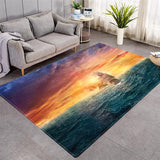 Modern Design Marine Pattern Rug Nautical Sailboat Pattern Carpet，More Design Crystal Velvet Area Rug Rectangle Carpet，Shark Pattern Carpet